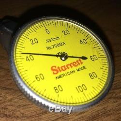 Starrett No. 708ma Dial Test Indicator. 002mm Grads 0-100-0