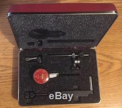 Starrett No. 709A dial indicator With Accessories. Red Face
