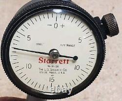 Starrett No. 81-136 dial indicator with No. 676-1 magnetic back Made in U. S. A