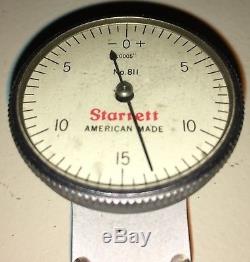Starrett No. 811-5p Swivelhead Dial Test Indicator. 0005 Grads 0-15-0 Reading