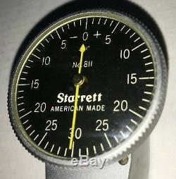 Starrett No. 811 Swivel Dial Test Indicator. 06 Range 0-30-0 Reading. 001 Grads