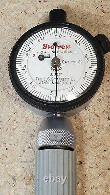 Starrett No. 82 dial bore gage set. 217 to. 594 with No. 81-111-630 indicator