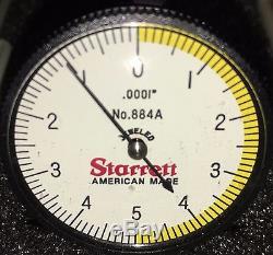 Starrett No. 884a Series Top Mount Dial Test Indicator. 0001 Grads 0-5-0