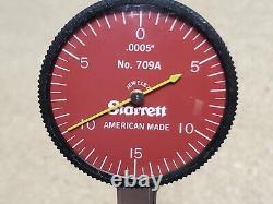 Starrett No. R709ACZ dial test indicator with a dovetail mount. 030 range USA