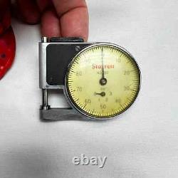 Starrett Pocket Thickness Gauge Dial 1010 Indicator CNC Vtg Case Red Micrometer