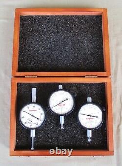 Starrett S253Z Dial Indicator Set 25-111 25-131 25-441 Beautiful In Wooden Box