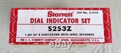 Starrett S253Z Dial Indicator Set 25-111 25-131 25-441 Beautiful In Wooden Box