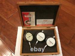 Starrett S253Z Test Dial Indicator Set Wooden Case Tool Die Inspection Very Nice