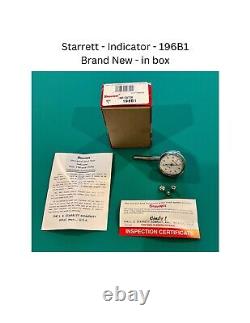Starrett Universal Back Plunger Dial Indicator, EDP 50699 196B1 New in box