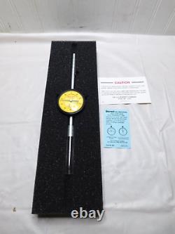 Starrett Yellow Dial Indicator 0 To 50mm Range x. 375 Stem Diam 56225 25-2081J