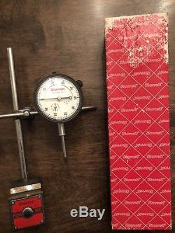 Stattet No. 25-631 1 dial indicator with Starrett No. 657AA magnetic base