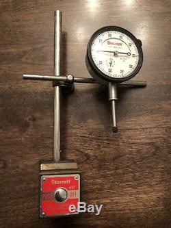 Stattet No. 25-631 1 dial indicator with Starrett No. 657AA magnetic base
