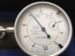 Tesa Dial Indicator. 01mm With Lapped Anvil Starrett Mitutoyo Watchmaker