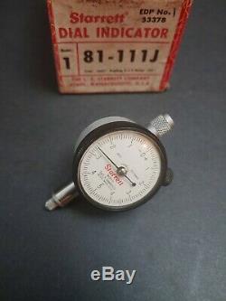 USA Made Starrett 81-111 Jewled Dial Indicator. 0001.025 Range Machinist Tool