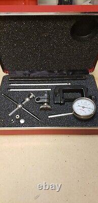 Used-Starrett 196A1Z Dial Test Indicator Kit Universal Back Plunger with case USA