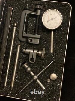 Vintage L. S. Starrett No. 196 Dial Test Indicator Jeweled with Attachments & Case