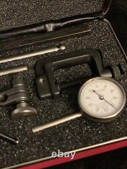 Vintage L. S. Starrett No. 196 Dial Test Indicator Jeweled with Attachments & Case