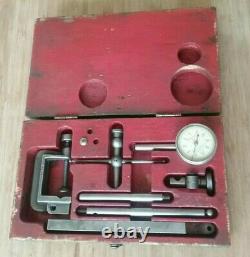 Vintage L. S. Starrett No. 196 Universal Dial Indicator Kit with Wooden Hard Case