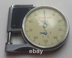 Vintage STARRETT Dial Indicator Pocket Gage Micrometer 1010 Nice