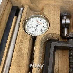 Vintage Starrett 196 Dial Test Indicator Set Original Wood Case Machinist Tools