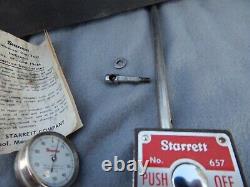 Vintage Starrett 657AA Magnetic Base & 196 Dial Indicator Estate Find