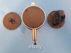 Vintage Starrett 80-144J. 001 Miniature Dial Indicator w 3 Backs Made in USA