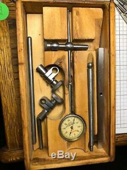 Vintage Starrett Dial Indicator #196, With Original Wood Case (552)