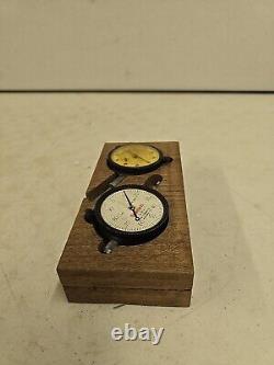 Vintage Starrett Dial Indicator Pair In Wood Case 25-241 & 25-441