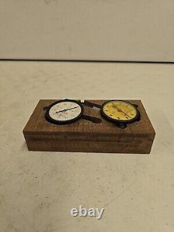 Vintage Starrett Dial Indicator Pair In Wood Case 25-241 & 25-441