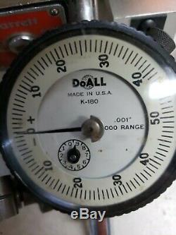 Vintage Starrett Magnetic Base Post Assembly with Dial Test Indicator all Gauges