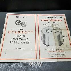 Vintage Starrett No. 192 Polished Chrome Vibrometer & Dial Indicator Wood Case