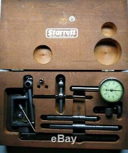 Vintage Starrett No. 196 Dial Indicator in Wood Box With ALL AttS. MINT LIST$976.0