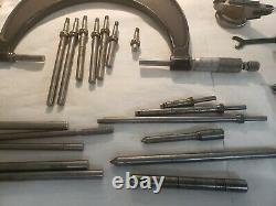 Vintage lot of machinist tools, starrett calipers micrometer, dial indicator