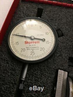 Vtg Starrett 665 & 25-131 Dial Test Indicator Inspection Set in Metal Box USA